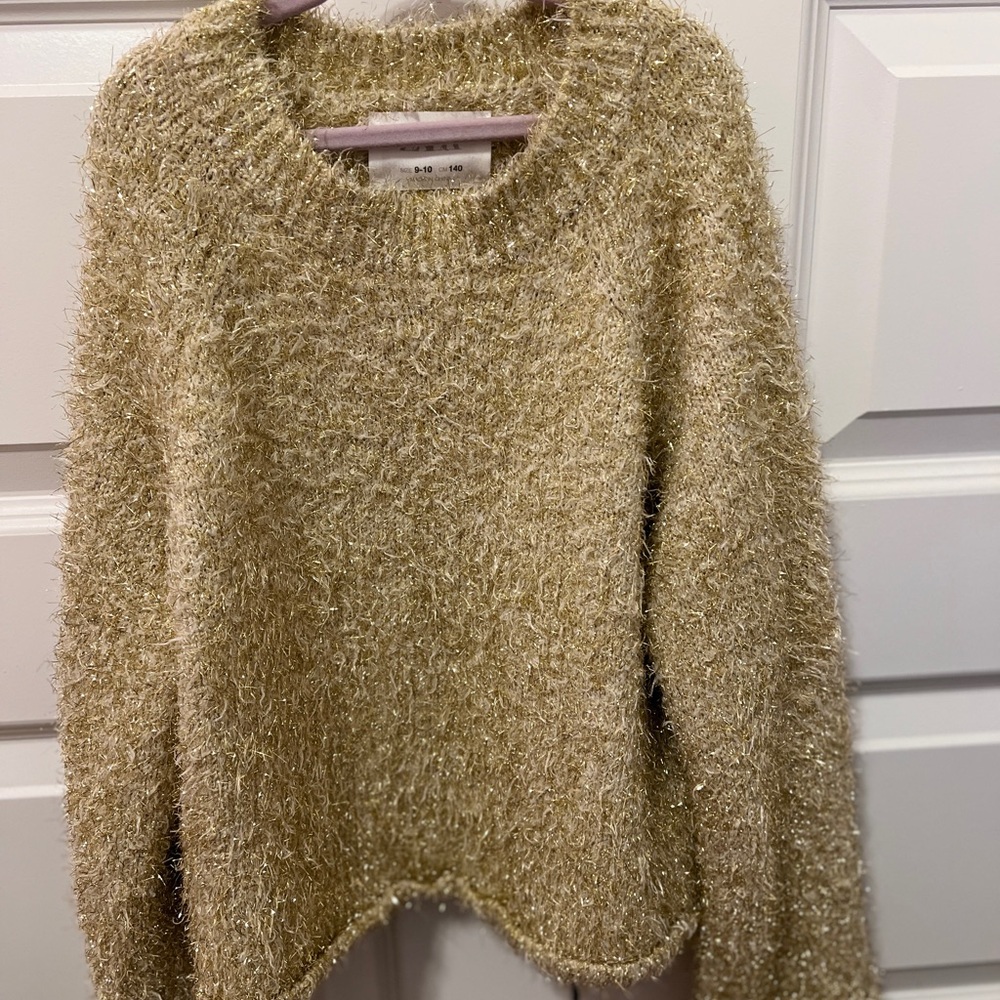 Gold Knit girls Sweater